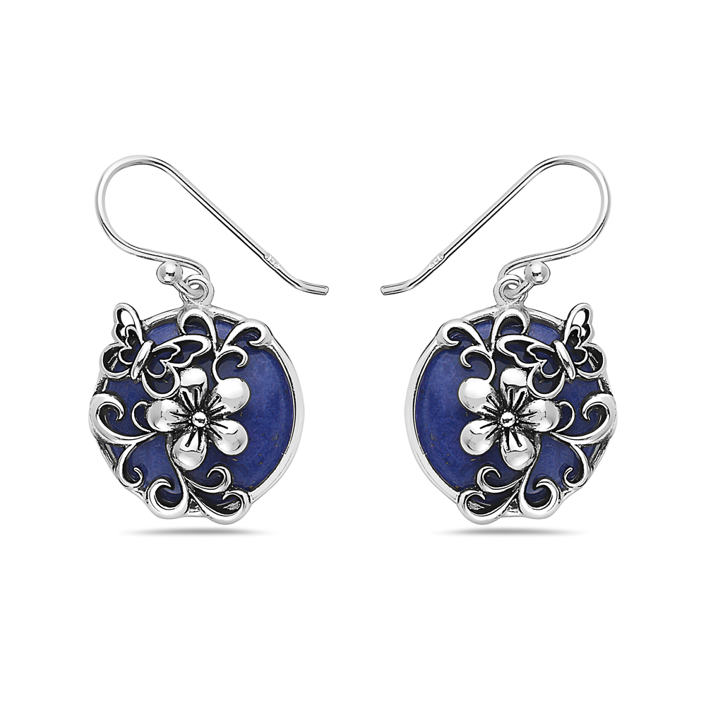 Circular Garden Lapis Lazuli Earrings