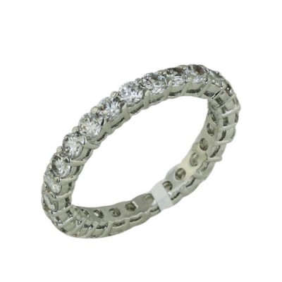 Brass Ring Clear Cz Eternity Band, Clear