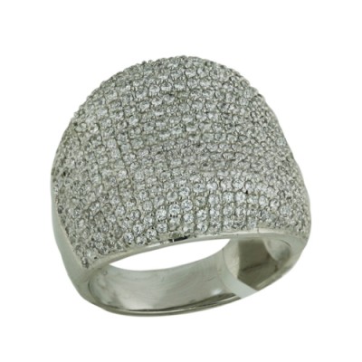 Brass Ring W/ 20Mm Widened Raised Micropave W/ Cl