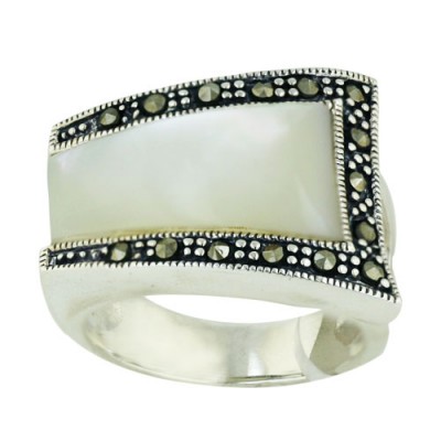 Brass Ring W/ Mop Rectangle