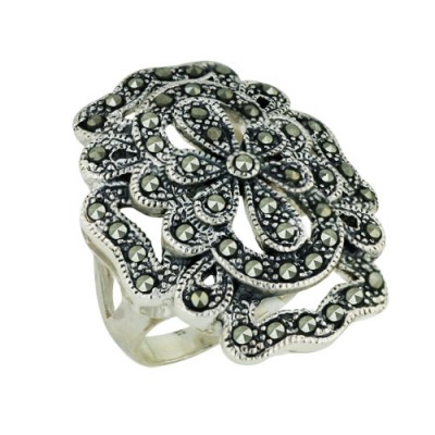 Brass Ring 24*31Mm Open Flower