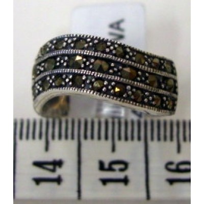 Marcasite Ring 3 Row Marcasite Wave Lines