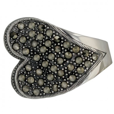 Marcasite Ring Pave Marcasite Heart Slope