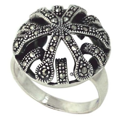 Marcasite Ring Open Dome