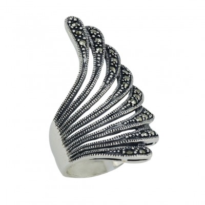 Marcasite Ring Wing Plain Marcasite