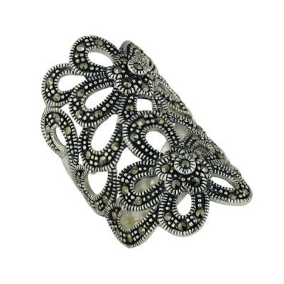 Marcasite Ring Open Flower-Refer To 1M-4104Z