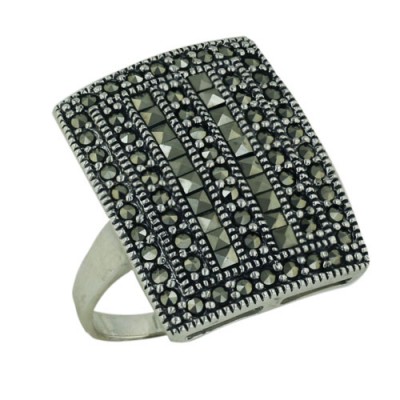 Marcasite Ring Marcasite Rectangular Square Cut