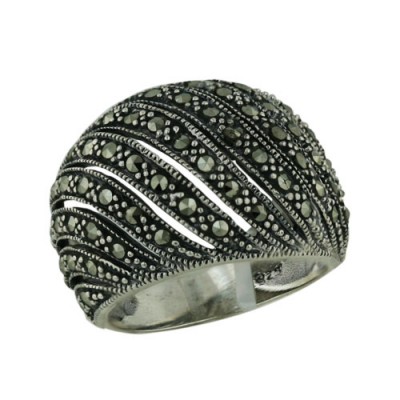 Marcasite Ring Lg Twist "S" Design