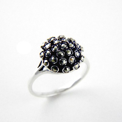 Marcasite RING FORM HALF BALL SHAPE-SMALL VERSION
