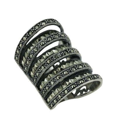Marcasite Ring 9 Marcasite Thin Strand