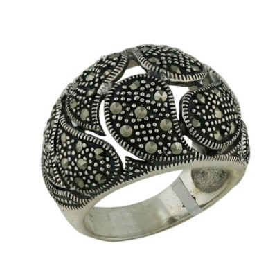 Marcasite Ring Multiple Teardrop Shapes
