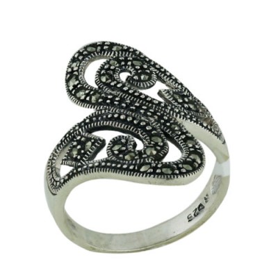 Marcasite Ring Squished Swirl Design