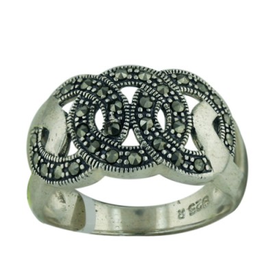 Marcasite Ring 3 Marcasite Connecting Circles