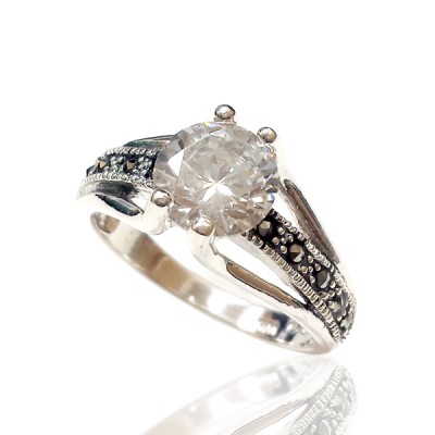 MS Ring 8Mm Cl Cz Ms Line Each Side Oxidize