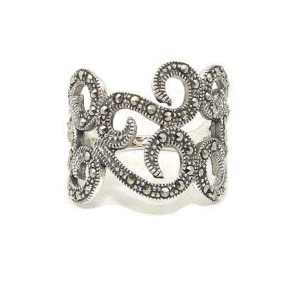 MS Ring Marcasite Pave Filigree Band