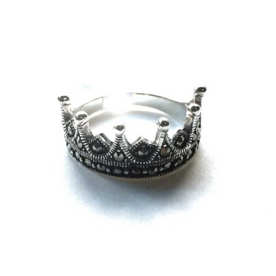 Marcasite Ring 6 Jewels Crown