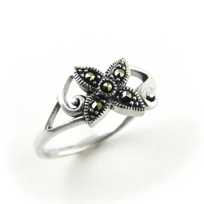 Marcasite RING BUTTERFLY WAVY LINE