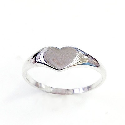 Sterling Silver Ring Plain Heart--E-coated-- - 9