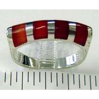 Sterling Silver Ring Conilian Inlay 5 Blocks