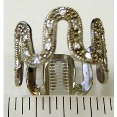 Marcasite Ring Plain Eternity Wave Clear Cubic Zirconia