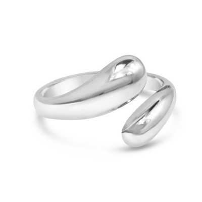 Sterling Silver Ring Plain Teardrop (Rhodium Plating)