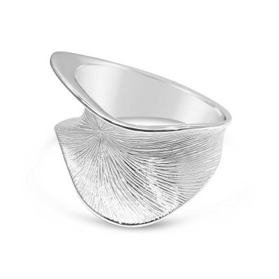 STERLING SILVER RING SILVER LINE TEXTURE FREE FORM EC/NF