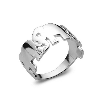 Sterling Silver Ring Plain Elephant Band