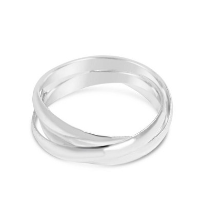 Sterling Silver Ring Plain 3 Pcs Eternity Band--E-coated/Nickle Free--