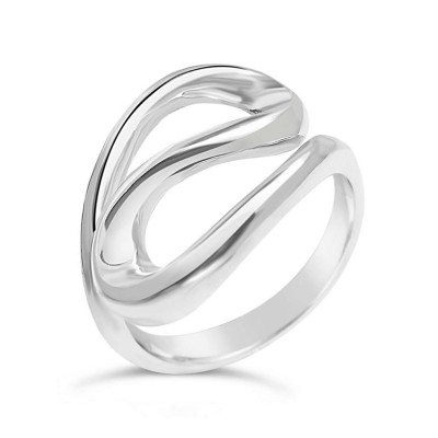 Sterling Silver Ring Plain Double Curve -E-Coat