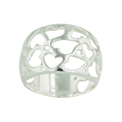 Sterling Silver Ring Multicolor Open Heart Cut-E-Coat