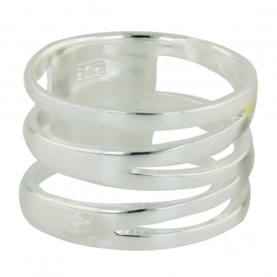 Sterling Silver Ring Plain Silver Stack--E-Coat
