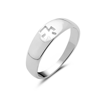 Sterling Silver Ring Plain Small One Cross Cut Out #4233--E-Co