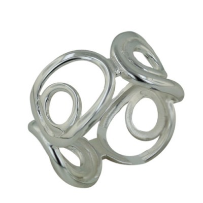 Sterling Silver Ring 'O'+Circle Eternity-E-coated/Nickle Free