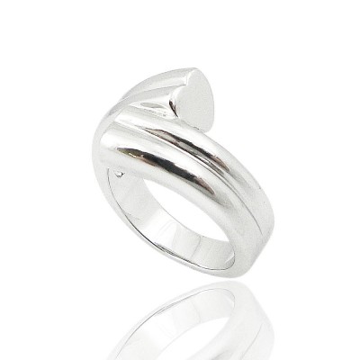 SS Ring Opp.Plain Sided Heart