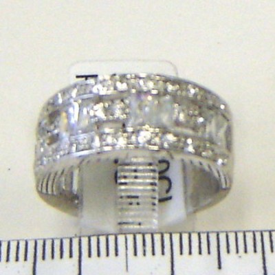 Sterling Silver Ring 5 Double Baguette