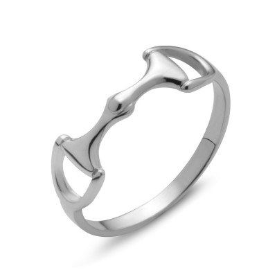Sterling Silver Ring Plain Snaffle Bit (Sm)