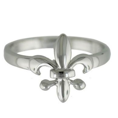 Sterling Silver Ring Plain Marquis Corn (Fleur-De-Lis) --Rhodium Plating/Nickle Free-