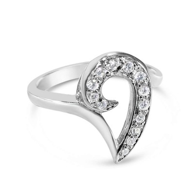 Sterling Silver Ring Cubic Zirconia '6'