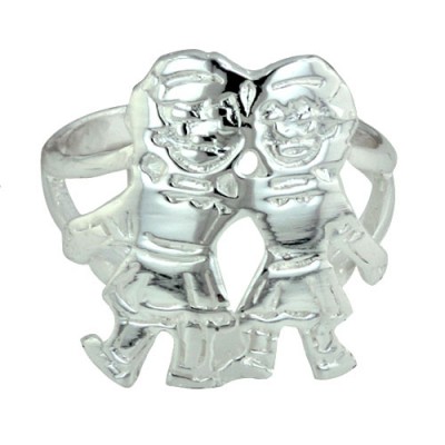 Sterling Silver Ring Plain Twin Sister--E-Coat