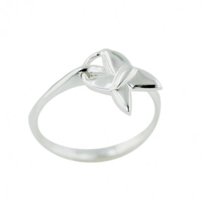 Sterling Silver Ring Plain Thin Band with Flipping Butterfly--E-coated
