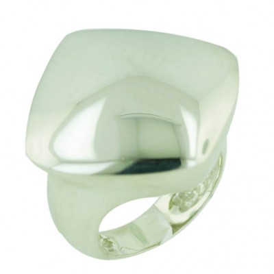 Sterling Silver Ring Plain Faceted Diamond Shaped--E-C