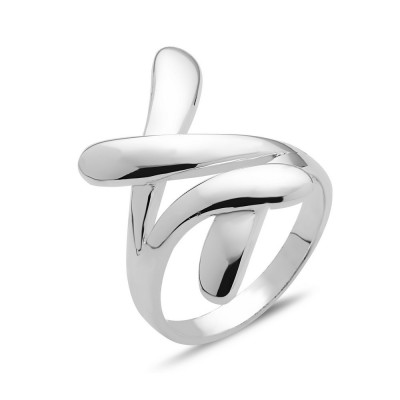Sterling Silver Ring Plain Criss-Cross--E-coated/Nickle Free--