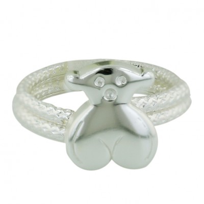 Sterling Silver Ring Plain Teddy Bear--E-coated/Nickle Free--