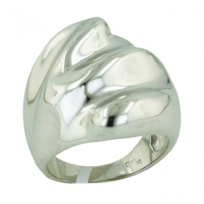 Sterling Silver Ring Plain Swirl Concave--Rhodium Plating/Nickle Free--