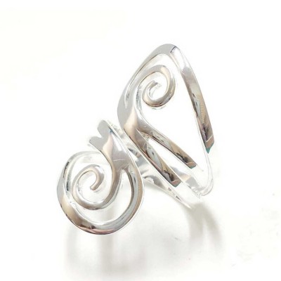 Sterling Silver Ring Plain Open Oppositive Scroll--E-coated/Nickle Free--