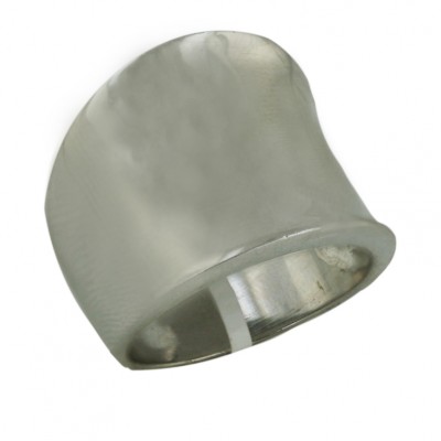 Sterling Silver Ring Plain Concave Band--Rhodium Plating/Nickle Free--