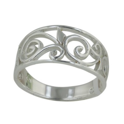 Sterling Silver Ring Bang with Swirl -E-Coated-