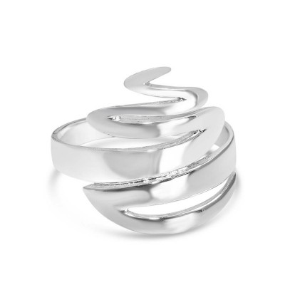 Sterling Silver Ring Curves -Ecoated-