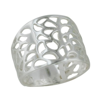 Sterling Silver Ring Plain Open Filigree