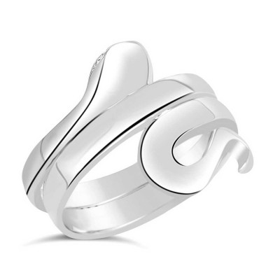 Sterling Silver Ring Plain Silver Snake